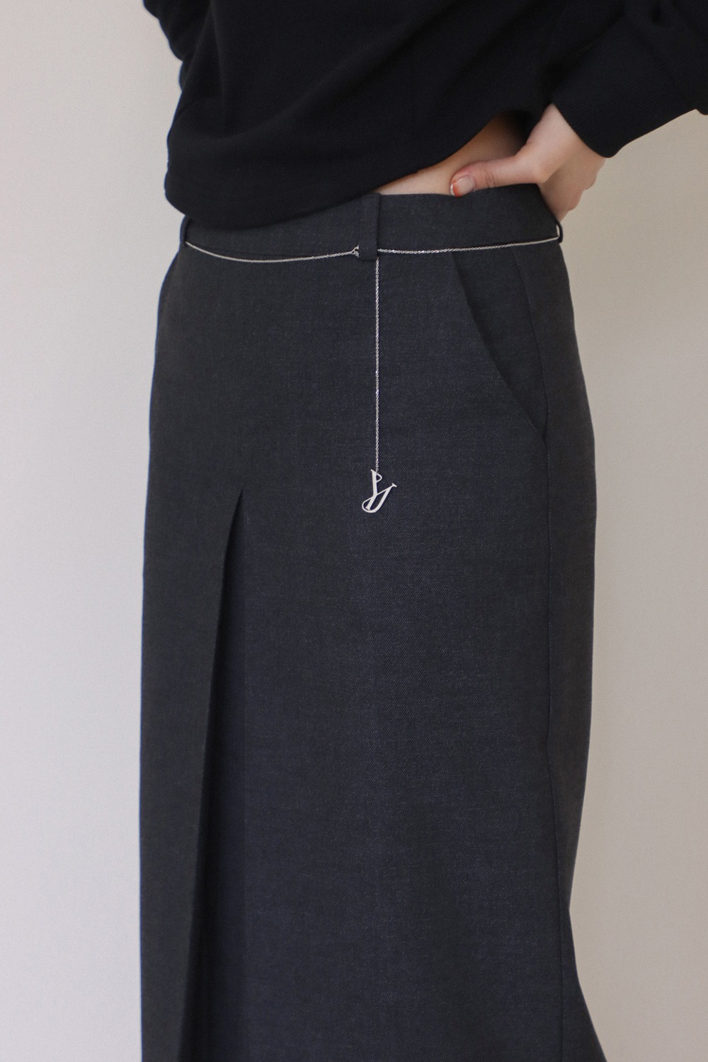 FRONT TUCK SKIRT (2color)
